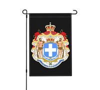 Drapeau De Jardin Armoiries Royales De Grèce Croix Bleue Suspendre Drapeau De Bienvenue Uv Fade Résistant Bannière Pour Bureaux Ferme Intérieur 12X18 Inch