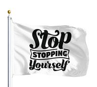 Drapeau De Jardin Arrête De T'Empêcher De Te Contrôler. Bannière De Cour Avec Œillets En Laiton Bannière Décorative Couleurs Éclatantes Drapeaux Décoratifs D'Extérieur Pour Patio Bar 90X150Cm