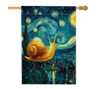 Drapeau de jardin artistique en forme d'escargot jaune, bannière décorative d'extérieur pour le printemps et l'été, décoration de la maison, double face, toile de jute 71 x 101,6 cm