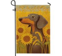 Drapeau de jardin artistique jaune pour jardin, bannière de décoration de ferme tournesol, toile de jute double face, décoration de pelouse pour l'été, 30,5 x 45,7 cm