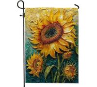 Drapeau de jardin artistique tournesol jaune, bannière florale vibrante pour décoration d'intérieur, toile de jute double face, décoration de pelouse pour le printemps et l'été, 30,5 x 45,7 cm