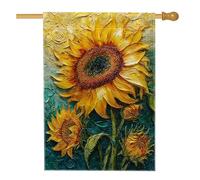 Drapeau de jardin artistique tournesol jaune, bannière florale vibrante pour décoration d'intérieur, toile de jute double face, décoration de pelouse pour le printemps et l'été, 71 x 101,6 cm