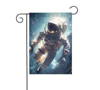 Drapeau de jardin Astronaute Impressions Drapeaux décoratifs principalement pour patios, jardins, pots de fleurs, terrasse, balcon. 30,5 x 45,7 cm