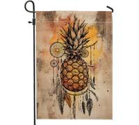 Drapeau de jardin attrape-rêves, bannière rustique marron pour décoration d'intérieur, bannière de cour, décoration de pelouse d'été double face, 30,5 x 45,7 cm