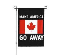 Drapeau de jardin audacieux 12 x 18 - Double face, sans mât, avec inscriptions « Make America Go Away » et « Canada » à vendre