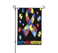 Drapeau de jardin « Autisme Accepter Amour » double face, petits drapeaux pour cour, convient pour l'extérieur ou le jardin, patio, décoration de cour, 45,7 x 30,5 cm