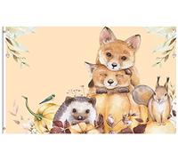 Drapeau De Jardin Autumn Harvest Pumpkin Animals Fox Squirrel Hedgehog Birds Fall Leaves Garden Flag Premium Drapeau De Bienvenue Couleur Vive Pride Flag Pour Pelouse Patio Pavillon 152X90CM