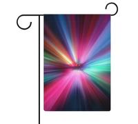 Drapeau de jardin aux couleurs vives super floues en toile de jute double face 30,5 x 45,7 cm