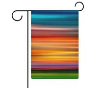 Drapeau de jardin aux lignes vives super floues en toile de jute double face 30,5 x 45,7 cm
