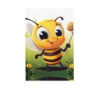 Drapeau de jardin avec abeille - 61 x 91 cm - Double face - Ne se décolore pas - Toile de fond pour photo - Bannière pour cour, porche, pelouse, décoration extérieure
