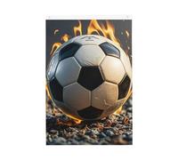 Drapeau de jardin avec ballon de football brûlant - 61 x 91 cm - Ne se décolore pas - Double face - Bannière d'extérieur pour cour, porche, pelouse