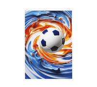 Drapeau de jardin avec ballon de football en tourbillons bleus et blancs, 61 x 91 cm, double face, ne se décolore pas, toile de fond pour photo, bannière pour cour, porche, pelouse, décoration
