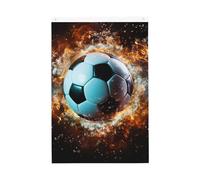 Drapeau de jardin avec ballon de football volant dans les airs - 6 x 0,9 m - Double face - Ne se décolore pas - Toile de fond pour photo - Bannière pour cour, porche, pelouse, décoration extérieure