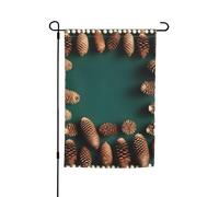 Drapeau de jardin avec bordure en pomme de pin 30,5 x 45,7 cm. Décoration extérieure lumineuse double face apporte un peu de plaisir à votre jardin.