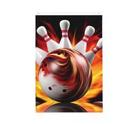 Drapeau de jardin avec boule de bowling - 61 x 91 cm - Double face - Ne se décolore pas - Toile de fond pour photo - Bannière pour cour, porche, pelouse, décoration extérieure