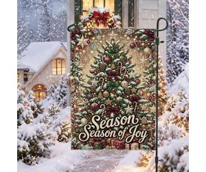 Drapeau de jardin avec citation arbre de Noël Saison de joie 30,5 x 45,7 cm