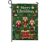 Drapeau de jardin avec citation de Noël Casse-noisette 30,5 x 45,7 cm | Soldats casse-noisette, drapeau de cour, boules suspendues, flocons de neige d'hiver, décoration de cour extérieure