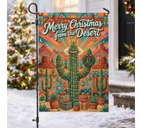 Drapeau de jardin avec citation de Noël Motif plantes du désert 30,5 x 45,7 | Thème sud-ouest, drapeau de pelouse, paysage désert, cadeaux de vacances, guirlande lumineuse, décoration de terrasse