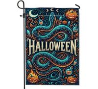 Drapeau de jardin avec citation d'Halloween serpent mystique 30,5 x 45,7 cm | Esthétique sorcière, drapeau de cour, thème occulte, décoration saisonnière gothique, motif serpent mystique