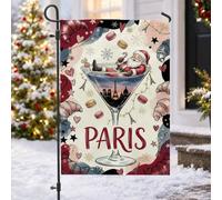 Drapeau de jardin avec citation du Père Noël Paris 30,5 x 45,7 cm