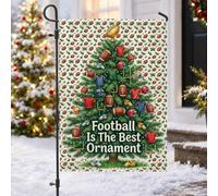 Drapeau de jardin avec citation en anglais Football Arbre de Noël 30,5 x | Maillots de football, drapeau de cour, ornements de poteau de but, thème sportif, décoration extérieure d'hiver