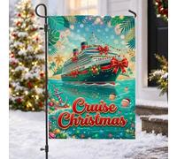 Drapeau de jardin avec citation tropicale pour bateau de croisière de Noël | Thème nautique, drapeau de cour, hiver tropical, nœud décoratif, voyage de vacances, décoration côtière