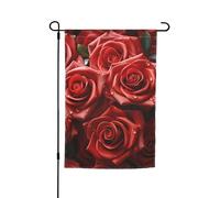 Drapeau de jardin avec de nombreuses roses rouges double face - 30,5 x 45,7 cm - Bannière extérieure saisonnière pour printemps, été, pelouse, porche, décoration d'intérieur, petit drapeau de jardin