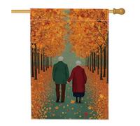 Drapeau de jardin avec feuilles d'automne, érables oranges pour couples, bannière de décoration d'intérieur, drapeau de cour en toile de jute double face, décoration extérieure saisonnière 71 x 101,6