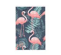 Drapeau de jardin avec flamant rose et feuilles de palmier - 61 x 91 cm - Double face - Ne se décolore pas - Toile de fond pour photo - Bannière pour cour, porche, pelouse, décoration extérieure