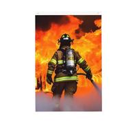 Drapeau de jardin avec flammes pompiers - 61 x 91 cm - Ne se décolore pas - Double face - Bannière d'extérieur pour cour, porche, pelouse