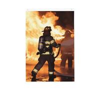 Drapeau de jardin avec flammes pompiers - 61 x 91 cm - Ne se décolore pas - Double face - Bannière d'extérieur pour cour, porche, pelouse