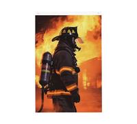 Drapeau de jardin avec flammes pompiers - 61 x 91 cm - Ne se décolore pas - Double face - Bannière d'extérieur pour cour, porche, pelouse