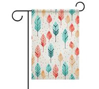 Drapeau de jardin avec flèches corail et bleu sarcelle double face - Décorations d'extérieur résistantes aux intempéries - Bannière de terrasse - Décorations de jardin pour toutes les saisons
