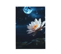 Drapeau de jardin avec fleur et lune - 61 x 91 cm - Double face - Ne se décolore pas - Toile de fond pour photo - Bannière pour cour, porche, pelouse, décoration extérieure