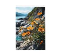 Drapeau de jardin avec fleurs qui poussent sur la falaise - 6,1 x 0,9 m - Double face - Ne se décolore pas - Toile de fond pour photo - Bannière pour cour, porche, pelouse, décoration extérieure