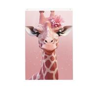 Drapeau de jardin avec girafe rose - 61 x 91 cm - Ne se décolore pas - Double face - Bannière d'extérieur pour cour, porche, pelouse