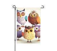 Drapeau de jardin avec hiboux et oiseaux - 30,5 x 45,7 cm - Printemps, été, automne, hiver - Drapeaux saisonniers double face - Bannière d'extérieur et d'intérieur pour décoration de maison