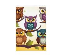 Drapeau de jardin avec hiboux et oiseaux - 61 x 91 cm - Double face - Ne se décolore pas - Toile de fond pour photo - Bannière pour cour, porche, pelouse, décoration extérieure