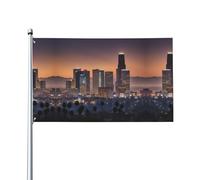 Drapeau de jardin avec horizon de Los Angeles, drapeau décoratif durable pour extérieur, décoration de vacances