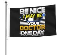 Drapeau De Jardin Avec Œillets Drapeaux Soyez Gentil, Je Serai Peut-Être Votre Médecin Un Jour Décoratifs Bannière Extérieure Pour Célébration Manif Événements 90X150Cm