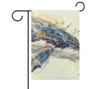 Drapeau de jardin avec image d'une baleine - 30,5 x 45,7 cm - Drapeau extérieur double face - Drapeau de cour d'été - Drapeau floral de bienvenue - Décorations de jardin saisonnières