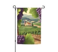 Drapeau de jardin avec impression de champs de raisins pour vinification et vinification - Pour terrasse, porche ou pelouse