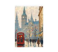 Drapeau de jardin avec impression de Londres - 61 x 91 cm - Ne se décolore pas - Double face - Bannière d'extérieur pour cour, porche, pelouse