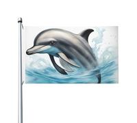 Drapeau de jardin avec imprimé dauphin océan qui vous regarde, 0,9 x 1,5 m