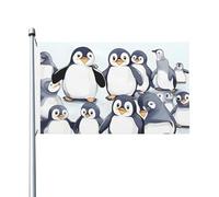 Drapeau de jardin avec imprimé de nombreux bébés pingouins mignons - 91 x 152 cm