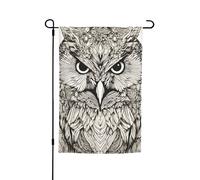 Drapeau de jardin avec imprimé hiboux et oiseaux - Décoration d'extérieur pour patio, porche ou pelouse