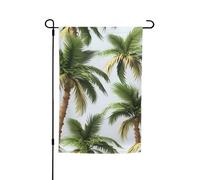 Drapeau de jardin avec imprimé palmier 3D - Pour extérieur, terrasse, porche ou pelouse