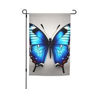 Drapeau de jardin avec imprimé papillon bleu - Pour extérieur, cour, patio, porche ou pelouse