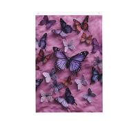 Drapeau de jardin avec inscription « All Butterflies Are On Purple Background » de 61 x 91 cm - Double face - Ne se décolore pas - Drapeau de jardin avec bannière extérieure en laiton - Décoration