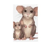Drapeau de jardin avec inscription « Mother and Child Rats Welcome » - 61 x 91 cm - Double face - Ne se décolore pas - Toile de fond pour photo - Bannière pour cour, porche, pelouse, décoration